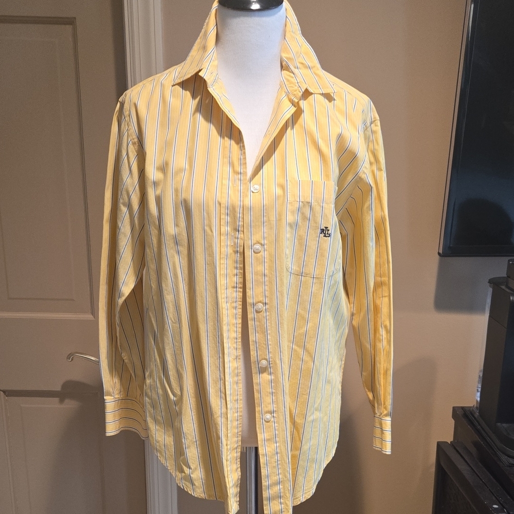 Ralph Lauren Yellow Striped Casual Shirt